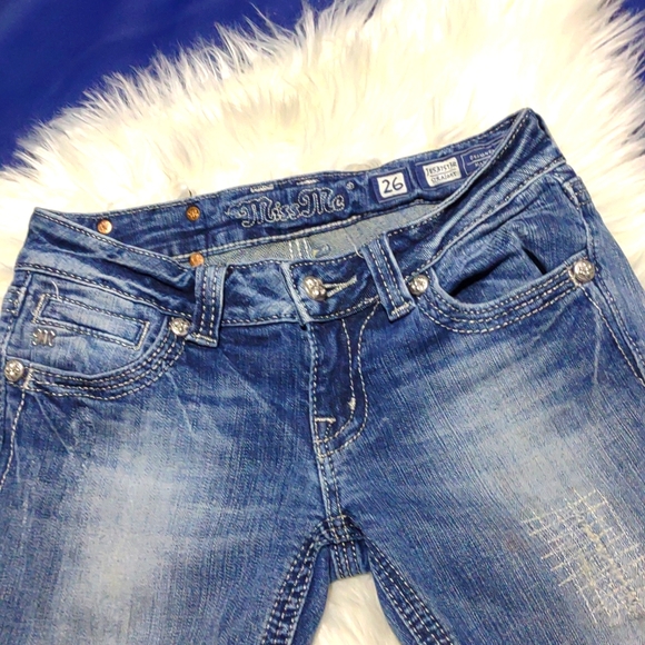 Miss Me Rhinestone Jester Straight Jeans 26 - Picture 7 of 17